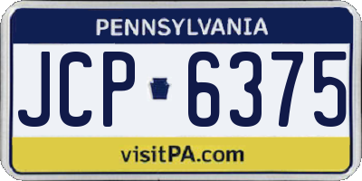 PA license plate JCP6375