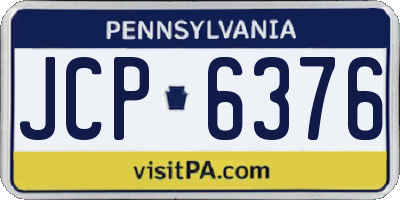 PA license plate JCP6376