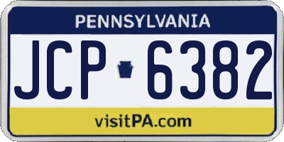 PA license plate JCP6382