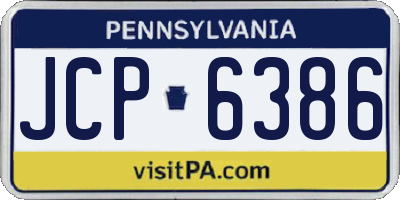 PA license plate JCP6386