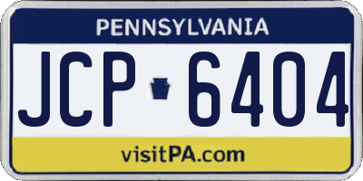 PA license plate JCP6404