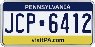 PA license plate JCP6412