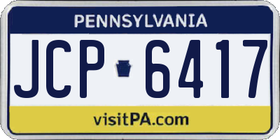 PA license plate JCP6417