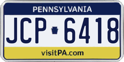 PA license plate JCP6418
