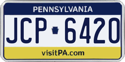 PA license plate JCP6420