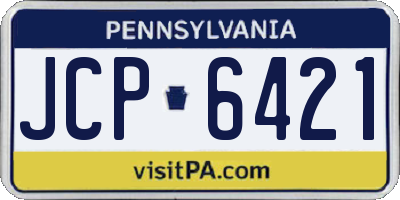 PA license plate JCP6421