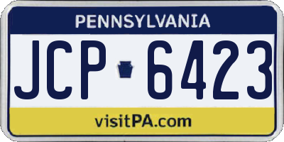 PA license plate JCP6423