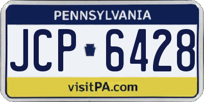 PA license plate JCP6428
