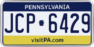 PA license plate JCP6429