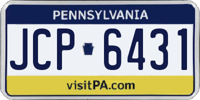 PA license plate JCP6431