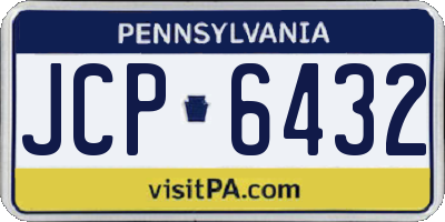 PA license plate JCP6432