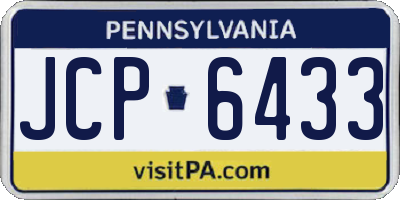 PA license plate JCP6433