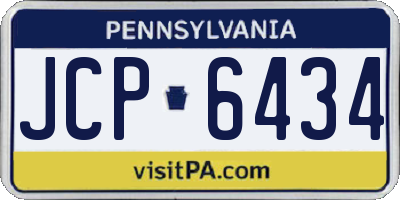 PA license plate JCP6434