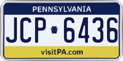 PA license plate JCP6436