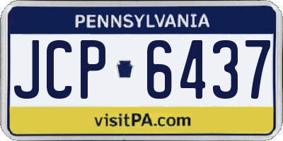 PA license plate JCP6437