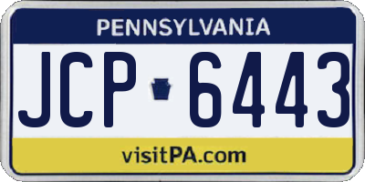 PA license plate JCP6443