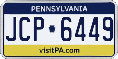 PA license plate JCP6449