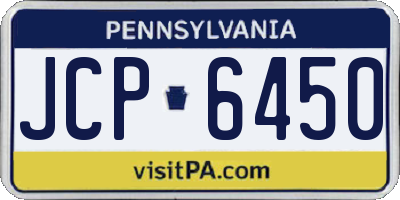 PA license plate JCP6450