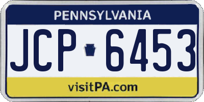 PA license plate JCP6453