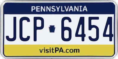 PA license plate JCP6454