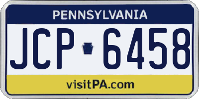 PA license plate JCP6458