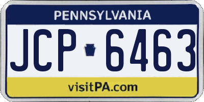 PA license plate JCP6463