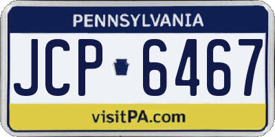 PA license plate JCP6467