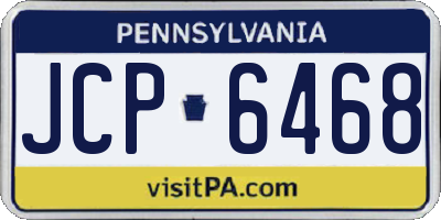 PA license plate JCP6468