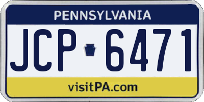 PA license plate JCP6471