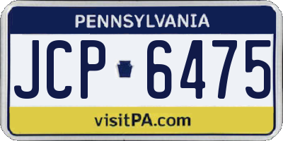PA license plate JCP6475