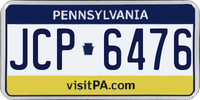 PA license plate JCP6476
