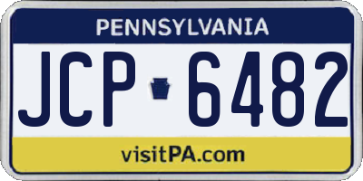 PA license plate JCP6482