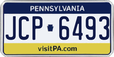 PA license plate JCP6493