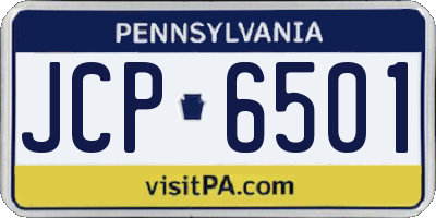 PA license plate JCP6501