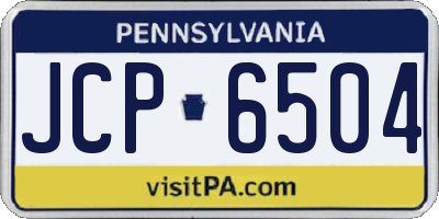 PA license plate JCP6504