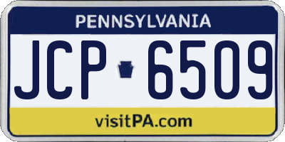 PA license plate JCP6509