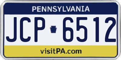 PA license plate JCP6512