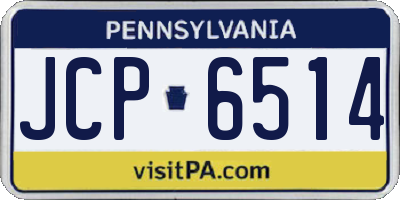 PA license plate JCP6514
