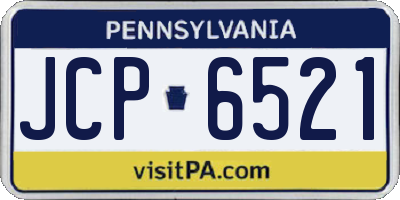 PA license plate JCP6521