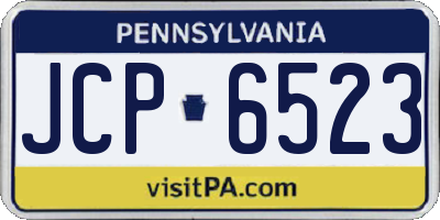 PA license plate JCP6523