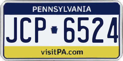PA license plate JCP6524