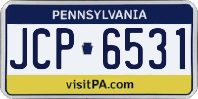 PA license plate JCP6531