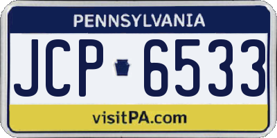 PA license plate JCP6533