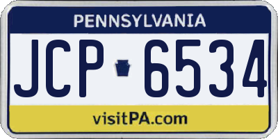 PA license plate JCP6534
