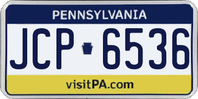 PA license plate JCP6536