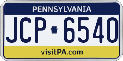 PA license plate JCP6540