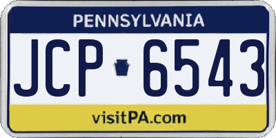 PA license plate JCP6543