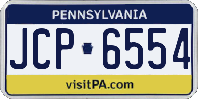 PA license plate JCP6554