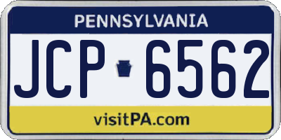 PA license plate JCP6562