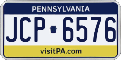 PA license plate JCP6576